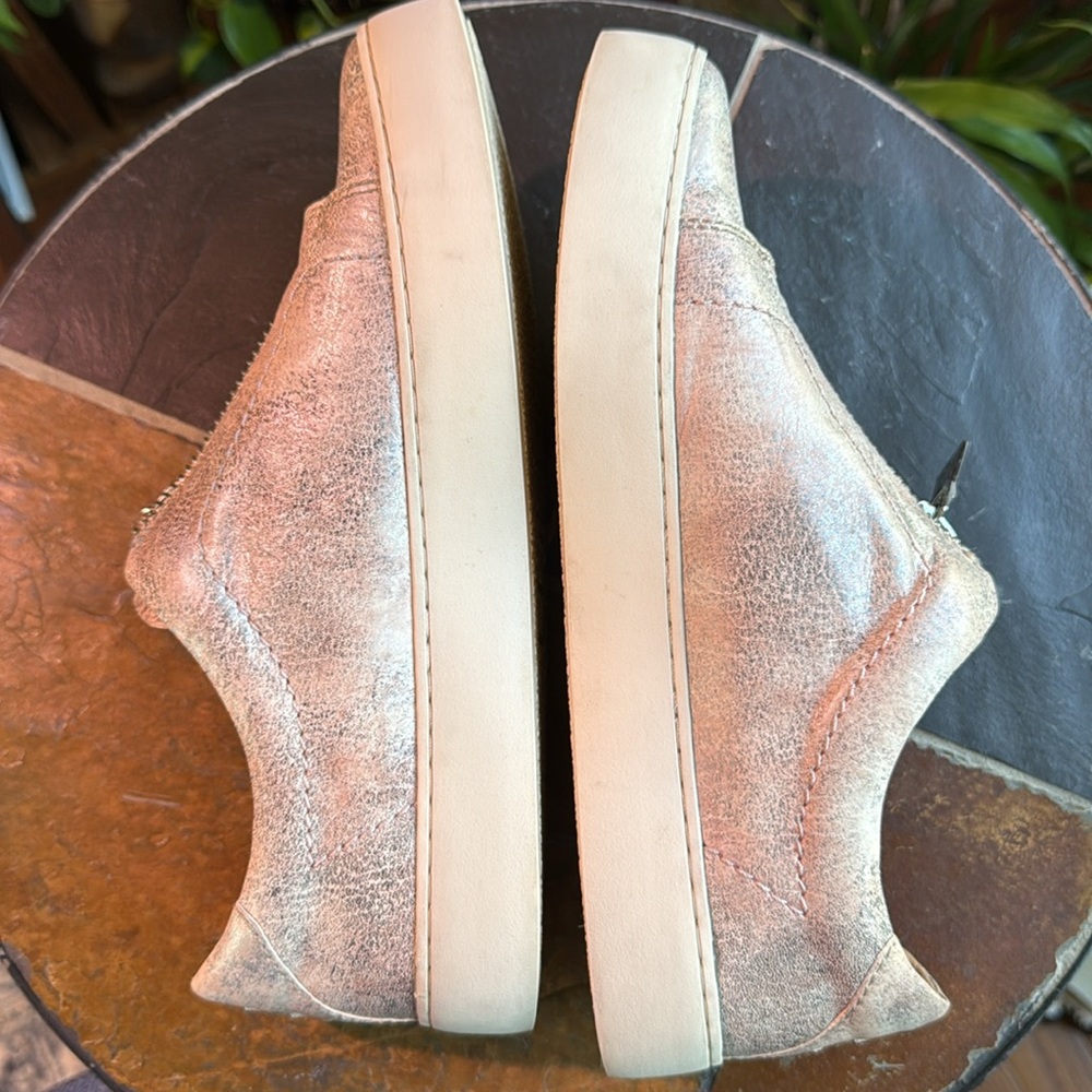 Frye Lena Metallic‎ Leather Zip Sneakers size 8 - Picture 10 of 12